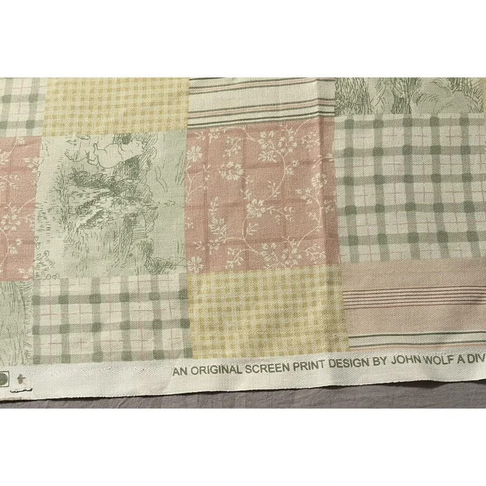 John Wolf Richloom Nursery Rhyme Patchwork Fabric Humpty Dumpty Pastel MMII Pink